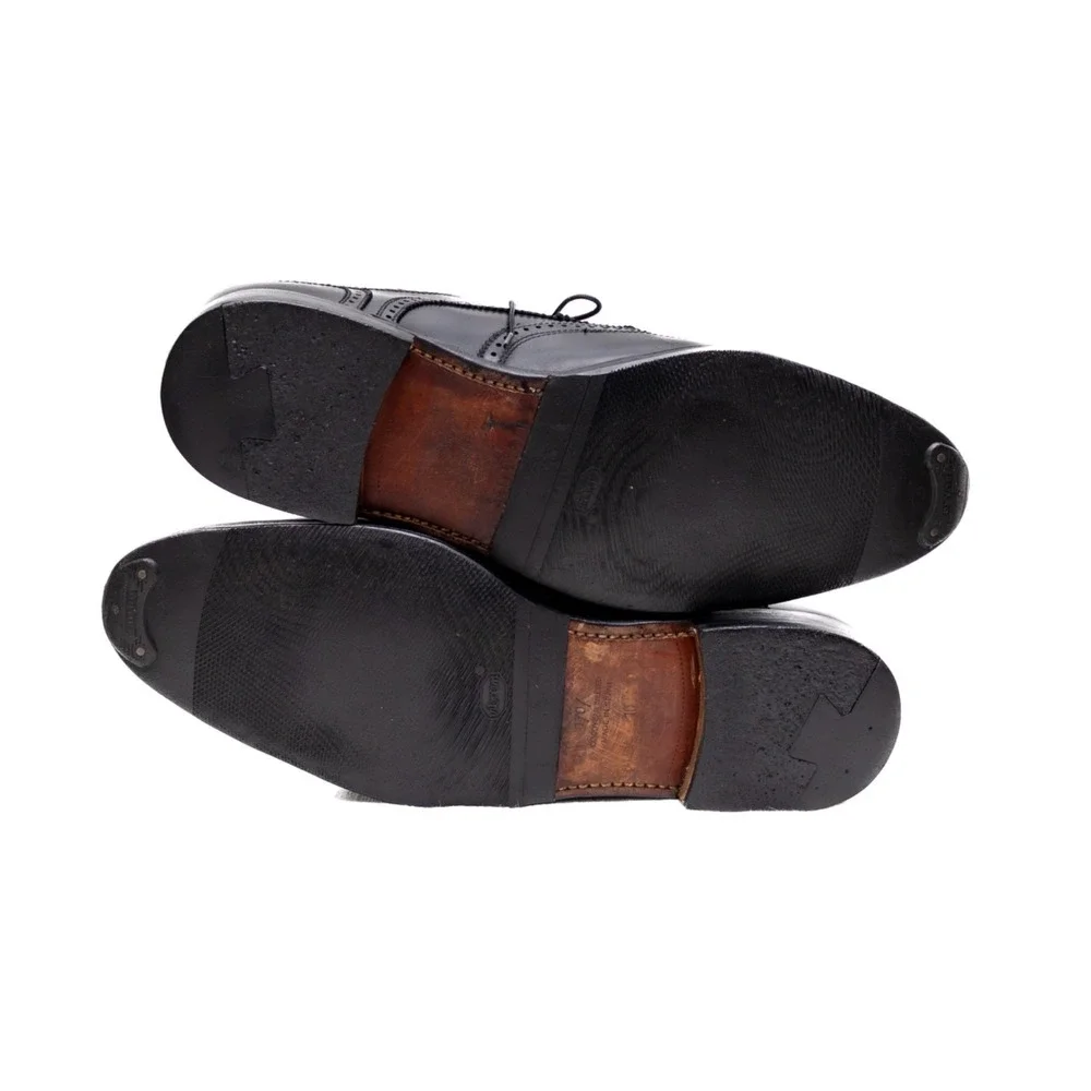 Men's Berwick 1707 Black Leather Brogue Oxford Shoes  Size 10 UK‎ / US 11